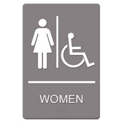 Headline® Sign ADA Sign, Women Restroom Wheelchair Accessible Symbol, Molded Plastic, 6 x 9