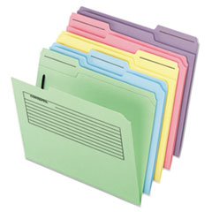 Pendaflex® Printed Notes Fastener Folder, 1 Fastener, Letter Size, Assorted Colors, 30/Pack