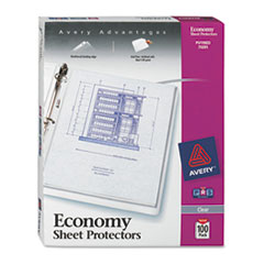 Avery® Top-Load Sheet Protector, Economy Gauge, Letter, Clear, 100/Box