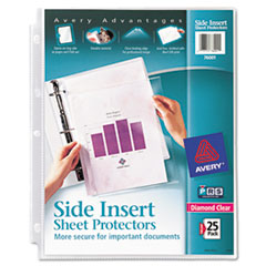 Avery® Secure Side-Load Sheet Protectors, Heavy Gauge, Letter, Diamond Clear, 25/Pack
