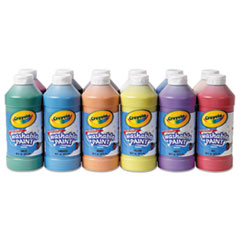 Crayola® Washable Paint, Assorted, 16 oz, 12 per Set