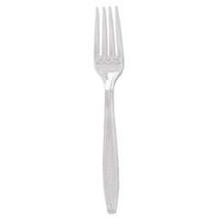 Dart® Guildware Heavyweight Plastic Cutlery, Forks, Clear, 1000/Carton