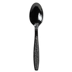 Dart® Guildware Heavyweight Plastic Teaspoons, Black, 1000/Carton