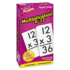 TREND® Skill Drill Flash Cards, Multiplication, 3 x 6, Black and White, 91/Pack