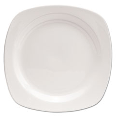 Office Settings Chef's Table Porcelain Square Dinnerware, Salad Plate, 8 1/2" dia, White, 8/Box