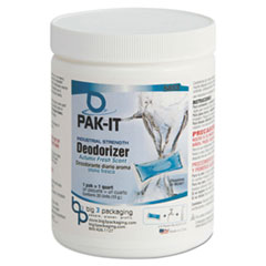 PAK-IT® Industrial-Strength Deodorizer, Autumn Fresh, 0.35 oz Liquid Packet, 20 PAK-ITs/Jar, 12 Jars/Carton