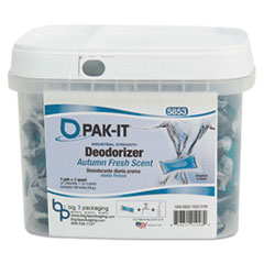 PAK-IT® Industrial-Strength Deodorizer, Autumn Fresh, 0.35 oz Liquid Packet, 100 PAK-ITs/Tub, 4 Tubs/Carton