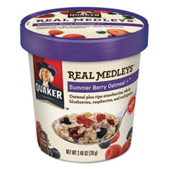 Quaker® Real Medleys Oatmeal, Summer Berry Oatmeal+, 2.46oz Cup, 12/Carton