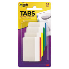Post-it® Tabs Lined Tabs, 1/5-Cut, Assorted Colors, 2" Wide, 24/Pack