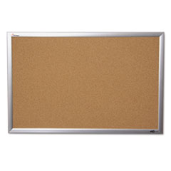 7195014840005, SKILCRAFT Cork Board, 24 x 36, Tan Surface, Anodized Aluminum Frame
