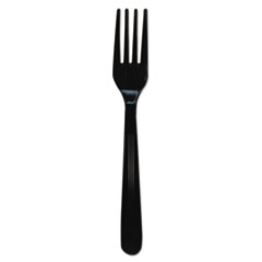 GEN Heavyweight Cutlery, Forks, 7", Polypropylene, Black, 1000/Carton