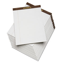 7530013723108, SKILCRAFT Legal Pads, Wide/Legal Rule, Brown Leatherette Headband, 50 White 8.5 x 11.75 Sheets, Dozen