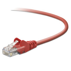 Belkin® CAT5e Snagless Patch Cable, RJ45 Connectors, 3 ft., Red