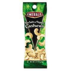 Emerald® Sea Salt and Pepper Cashews, 1.25 oz Tube Package, 12/Box