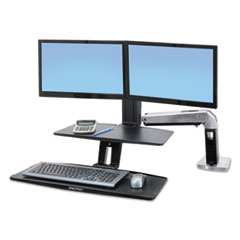 Ergotron® WorkFit-A Sit-Stand Workstation with Suspended Keyboard