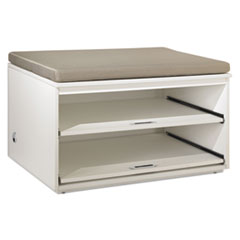DMi® Furniture Causeway Sliding Shelf Pedestal, 36w x 24d x 22h, White/Scena Desert