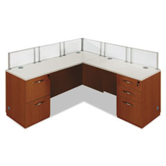 DMi® Furniture Causeway Series Single "L" Workstation, 72w x 72d x 30h, Honey Maple/White