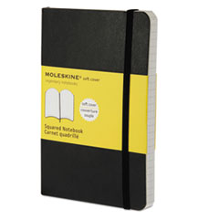 Moleskine® Classic Softcover Notebook, Squared, 5 1/2 x 3 1/2, Black Cover, 192 Sheets