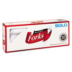 SOLO® Cup Company Heavyweight Plastic Cutlery, Forks, White, 6.41", 500/Carton