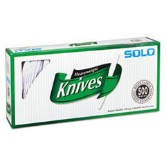 SOLO® Cup Company Heavyweight Plastic Cutlery, Knives, White, 7", 500/Carton