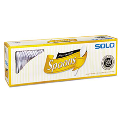 SOLO® Cup Company Heavyweight Plastic Cutlery, Spoons, White, 6", 500/Carton