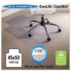 ES Robbins® 45 x 53 Lip Chair Mat, Task Series AnchorBar for Carpet up to 1/4"