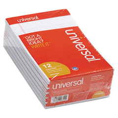 Universal® Perforated Edge Writing Pad, Narrow Rule, 5 x 8, White, 50 Sheet, Dozen