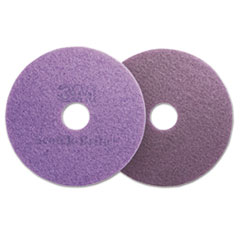 Scotch-Brite™ Diamond Floor Pads, 20" Diameter, Purple, 5/Carton