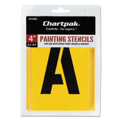 Chartpak® Painting Stencil Set, A-Z Set/0-9, Manila, 35/Set