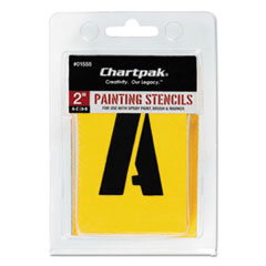 Chartpak® Professional Lettering Stencils, Painting Stencil Set, A-Z Set/0-9, 2", Manila, 35/Set