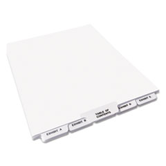 Avery® Avery-Style Legal Exhibit Bottom Tab Divider, Title: Exhibit A-Z, Letter, White