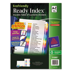 Avery® Customizable Table of Contents Ready Index Dividers with Multicolor Tabs, 26-Tab, A to Z, 11 x 8.5, White, 1 Set