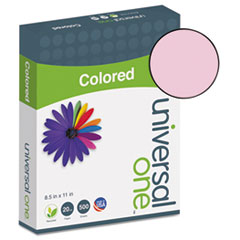 Universal® Deluxe Colored Paper, 20 lb Bond Weight, 8.5 x 11, Pink, 500/Ream