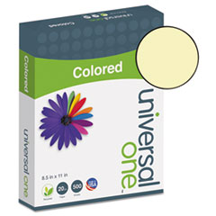 Universal® Deluxe Colored Paper, 20 lb Bond Weight, 8.5 x 11, Canary, 500/Ream