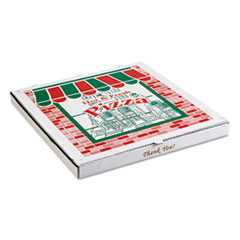 ARVCO Corrugated StoreFront Pizza Boxes, 20 x 20, White/Red/Green, 25/Carton