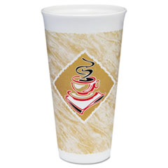 Dart® Café G Foam Hot/Cold Cups, 20 oz, Brown/Red/White, 500/Carton