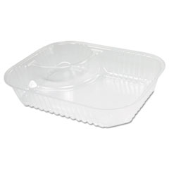 Dart® ClearPac Large Nacho Tray, 2-Compartments, 3.3 oz, 6.2 x 6.2 x 1.6, Clear, Plastic, 500/Carton