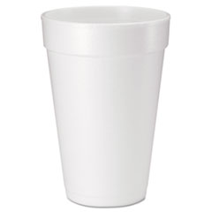 Dart® Drink Foam Cups, 16 oz, White, 20/Bag, 25 Bags/Carton