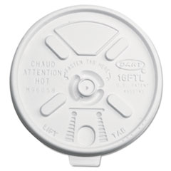Dart® Lift n' Lock Plastic Hot Cup Lids, Fits 12 oz to 24 oz Cups, Translucent, 1,000/Carton