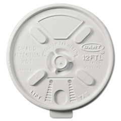 Dart® Lift n' Lock Plastic Hot Cup Lids, Fits 10 oz to 14 oz Cups, White, 1,000/Carton