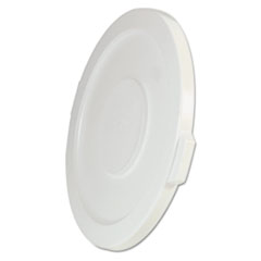 Rubbermaid® Commercial BRUTE Self-Draining Flat Top Lids for 32 gal Round BRUTE Containers, 22.25" Diameter, White