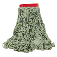 Rubbermaid® Commercial Super Stitch Blend Mop Heads, Cotton/Synthetic, Green, Large