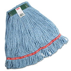 Rubbermaid® Commercial Swinger Loop Wet Mop Heads, Cotton/Synthetic, Blue, Medium