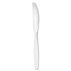 SOLO® Guildware Extra Heavyweight Plastic Cutlery, Knives, White, Bulk, 1,000/Carton