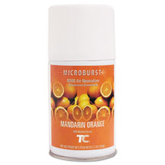 Rubbermaid® Commercial TC Microburst 9000 Air Freshener Refill, Mandarin Orange, 5.3 oz Aerosol Spray, 4/Carton