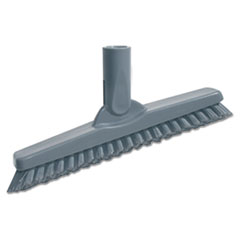 Unger® SmartColor Swivel Corner Brush, Black Polypropylene Bristles, 8.83" Brush, Gray Plastic Handle