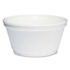 Dart® Foam Container, Extra Squat, 8 oz, White, 1,000/Carton