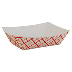 SCT® Paper Food Baskets, 0.5 lb Capacity, 4.58 x 3.2 x 1.25, Red/White, Paper, 1,000/Carton
