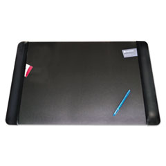 Artistic® Executive Desk Pad with Antimicrobial Protection, Leather-Like Side Panels, 36 x 20, Black