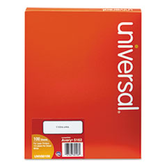 Universal® White Labels, Inkjet/Laser Printers, 1.33 x 4, White, 14/Sheet, 100 Sheets/Box